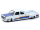 1975 Chevrolet Cheyenne Super 30 Dually Pickup Truck White with Blue Hood and Stripes Limited Edition to 8800 pieces Worldwide 1/64 Diecast Model Car M2 Machines 39000-MJS08