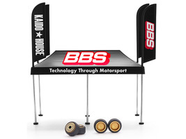 Kaido House BBS Tent V1 Black with Extra Wheels for 1/64 Models Mini GT KHMG199