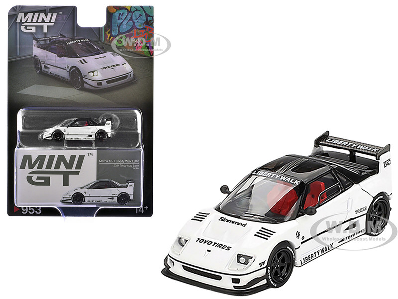 Mazda AZ 1 Liberty Walk LB40 RHD Right Hand Drive White with Black Top 2024 Tokyo Auto Salon Limited Edition 1/64 Diecast Model Car Mini GT MGT00953