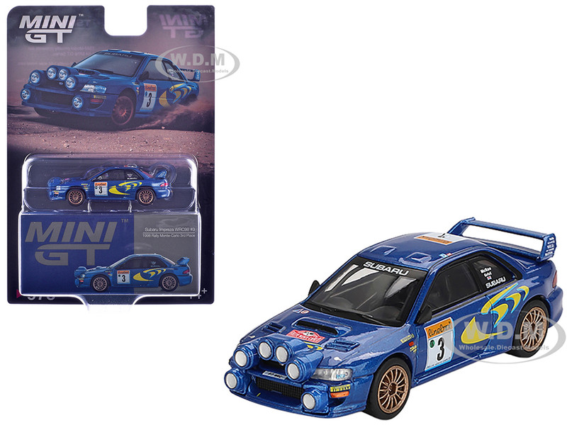 Subaru Impreza WRC98 #3 Colin McRae Nicky Grist 3rd Place Rally Monte Carlo 1998 Limited Edition 1/64 Diecast Model Car Mini GT MGT00975