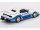 Mazda RX 7 LB-Super Silhouette RHD Right Hand Drive IMSA White and Blue Limited Edition 1/64 Diecast Model Car Mini GT MGT01011