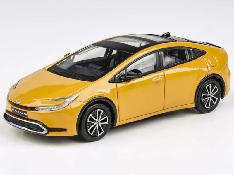 2023 Toyota Prius Maximum Yellow with Black Top and Sun Roof 1/64 Diecast Model Car Paragon Models PA-55607