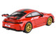 2025 Porsche 911 GT3 992 2 Guards Red with Carbon Stripe and Gold Wheels 1/64 Diecast Model Car Paragon Models PA-55871 2025 Porsche 911 GT3 992 2 Guards Red with Carbon Stripe and Gold Wheels 1/64 Diecast Model Car Paragon Models PA-55871