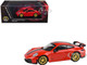 2025 Porsche 911 GT3 992 2 Guards Red with Carbon Stripe and Gold Wheels 1/64 Diecast Model Car Paragon Models PA-55871 2025 Porsche 911 GT3 992 2 Guards Red with Carbon Stripe and Gold Wheels 1/64 Diecast Model Car Paragon Models PA-55871