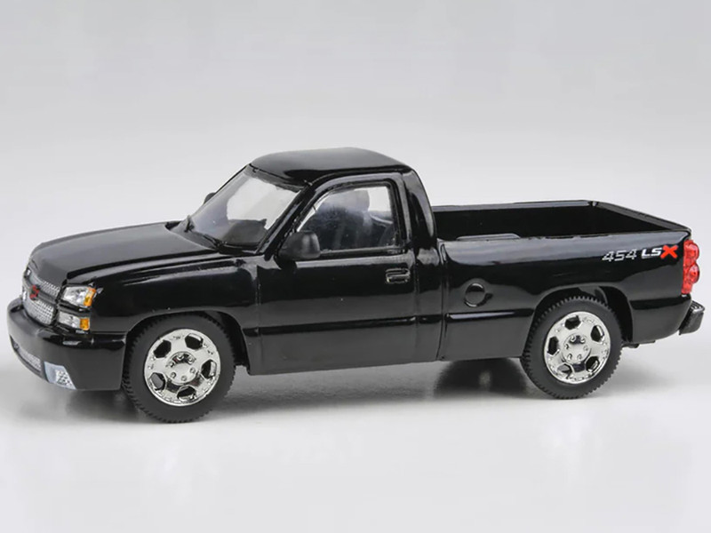 2006 Chevrolet Silverado 454 LSX Pickup Truck Onyx Black 1/64 Diecast Model Car Paragon Models PB-55381