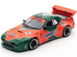 Mazda RX7 FC3S Pandem Aero RHD Right Hand Drive #55 Red and Green Hong Kong Toycar Salon 2025 Event Edition 1/64 Diecast Model Car Inno Models IN64-RX7FCP-HKTS25