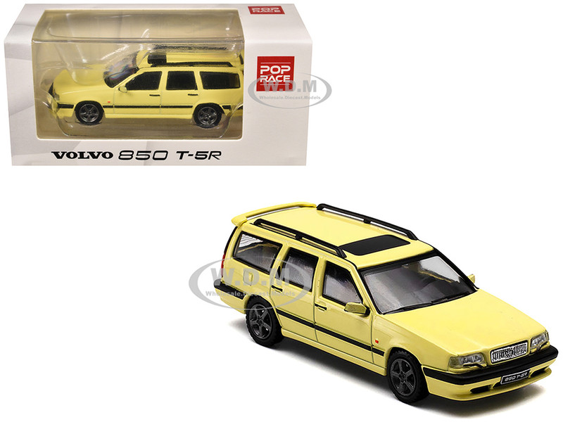 Volvo 850 T 5R Estate Wagon Cream Yellow 1/64 Diecast Model Car Pop Race PR64-850-CYL