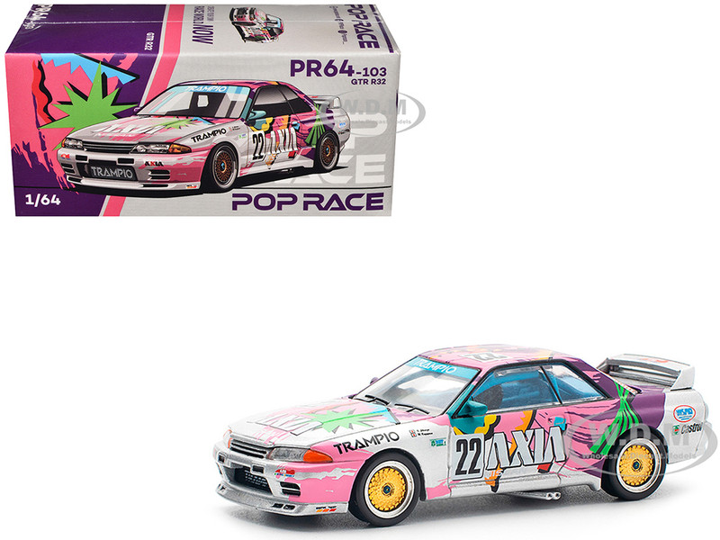GTR R32 RHD Right Hand Drive #22 Masahiko Kageyama Kazuo Shimizu Axia Group A Japanese Touring Car Championship 1991 1/64 Diecast Model Car Pop Race PR640103