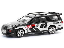 GT R Stagea RHD Right Hand Drive #62 Simon s Garage Black with White Sides 1/64 Diecast Model Car Pop Race PR640211