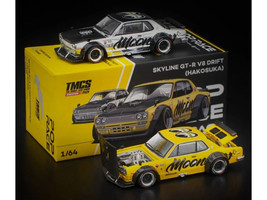 Skyline GT R V8 Drift Hakosuka RHD Right Hand Drive Mooneyes Yellow with Carbon Hood The Model Car Show Singapore 2025 1/64 Diecast Model Car Pop Race PR640296-0297