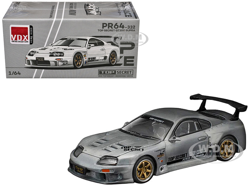 Toyota Supra Top Secret GT300 RHD Right Hand Drive Raw Metal Vintage Diecast Expo Hong Kong 2025 1/64 Diecast Model Car Pop Race PR640332