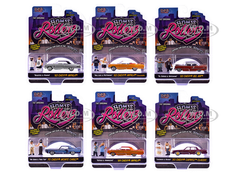 Homie Rollerz 2025 Series 1 Set of 6 Pieces Diecast Model Cars Greenlight and DGA 204871