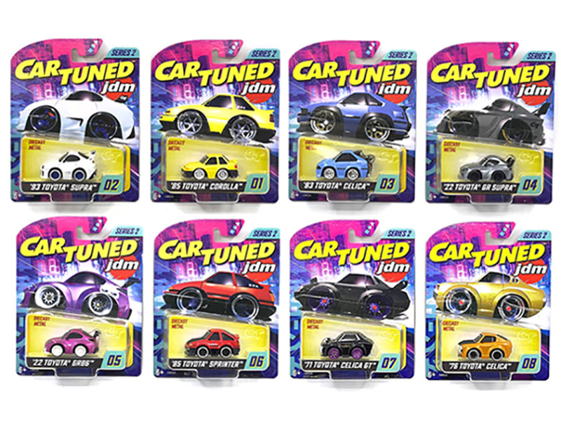 JDM Tuners Series 2 Set of 8 Pieces Diecast Model Cars CarTuned 558675-XX1