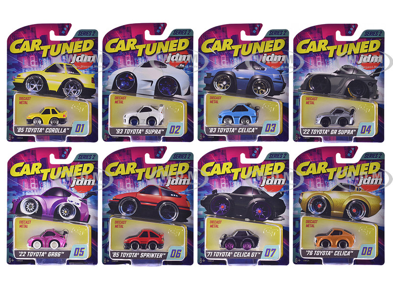 JDM Tuners Series 2 Set of 8 Pieces Diecast Model Cars CarTuned 558675-XX1