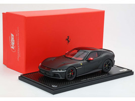Ferrari 12Cilindri with Panoramic Roof Matt Black with DISPLAY CASE Limited Edition to 48 pieces Worldwide 1/18 Model Car BBR P18254E