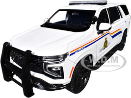 2025 Chevrolet Tahoe PPV with Light Bar RCMP Royal Canadian Mounted Police White Law Enforcement and Public Service Series 1/24 Diecast Model Car Motormax 76643