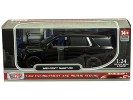 2025 Chevrolet Tahoe PPV Black Custom Builder s Kit Law Enforcement and Public Service Series 1/24 Diecast Model Car Motormax 76816BK