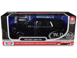 2025 Chevrolet Tahoe PPV Black Custom Builder s Kit Law Enforcement and Public Service Series 1/24 Diecast Model Car Motormax 76816BK