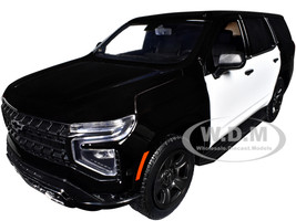 2025 Chevrolet Tahoe PPV Black and White Custom Builder s Kit Law Enforcement and Public Service Series 1/24 Diecast Model Car Motormax 76816BKW