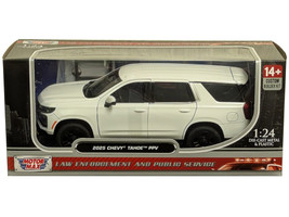 2025 Chevrolet Tahoe PPV White Custom Builder's Kit Law Enforcement and Public Service Series 1/24 Diecast Model Car Motormax 76816W