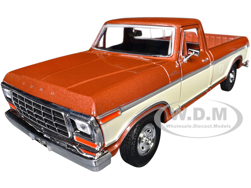 1979 Ford F 150 Custom Pickup Truck Brown Metallic and Cream Timeless Legends Series 1/24 Diecast Model Car Motormax 79346BRN-CRM