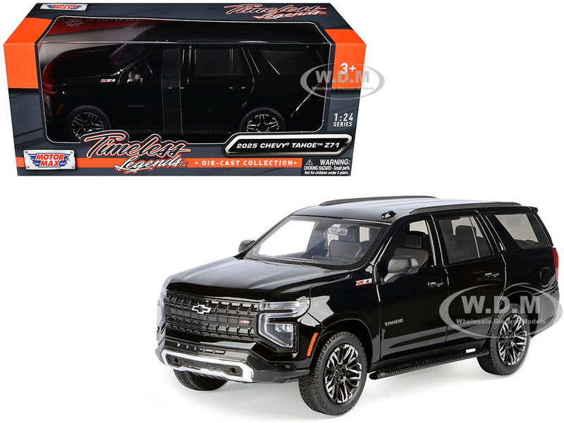 2025 Chevrolet Tahoe Z71 Black Timeless Legends Series 1/24 Diecast Model Car Motormax 79392BK