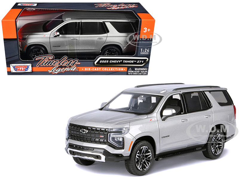 2025 Chevrolet Tahoe Z71 Gray Metallic Timeless Legends Series 1/24 Diecast Model Car Motormax 79392GRY