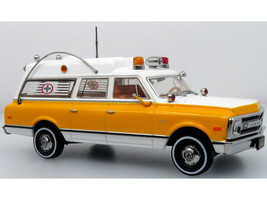 1969 Chevrolet C 10 Ambulance Rampart General Hospital White and Yellow 5 Alarm Series Limited Edition 1/50 Diecast Model Iconic Replicas 50-0549
