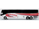 Prevost H3 45 Coach Bus Holiday Tours White with Red Graphics Limited Edition 1/64 Diecast Model Iconic Replicas 64-0616