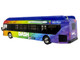 New Flyer Xcelsior XN40 Transit Bus DASH Pride Livery Blue with Rainbow Graphics The Bus & Motorcoach Collection Limited Edition 1/64 Diecast Model Iconic Replicas 87-0609