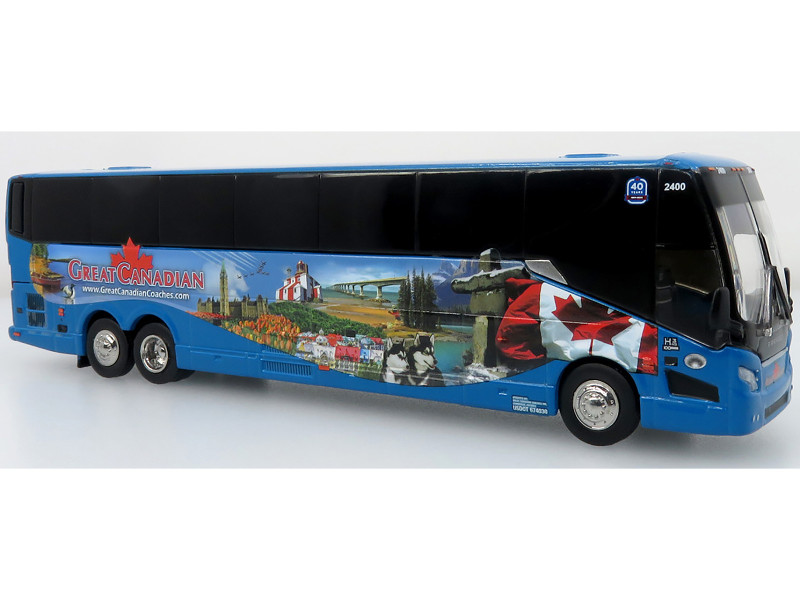 Prevost H3 45 Coach Bus Great Canadian Coaches Blue with Graphics Limited Edition 1/64 Diecast Model Iconic Replicas 87-0619