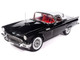 1957 Ford Thunderbird Black with White Top and Red Interior American Muscle Series 1/18 Diecast Model Car Auto World AMM1349