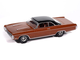 1970 Plymouth Sport Fury GT Burnt Orange Metallic with Black Top and Orange Interior Vintage Muscle Series 1/64 Diecast Model Car Auto World 64512-AWSP192A