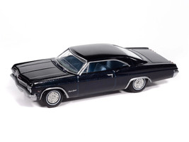 1965 Chevrolet Impala SS 396 Danube Blue Metallic with Blue Interior Vintage Muscle Series 1/64 Diecast Model Car Auto World 64512-AWSP193A