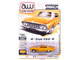 1961 Dodge Dart Phoenix Lowrider Mango Smoothie Metallic with Graphics and Orange Interior Vintage Muscle Series 1/64 Diecast Model Car Auto World 64512-AWSP195A