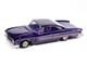 1961 Dodge Dart Phoenix Lowrider Purple Sky Metallic with Graphics and Purple Interior Vintage Muscle Series 1/64 Diecast Model Car Auto World 64512-AWSP195B