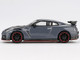 2024 Nissan GT R Nismo R35 Stealth Gray with Carbon Hood and Top Limited Edition 1/64 Diecast Model Car Mini GT MGT00868
