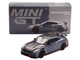 2024 Nissan GT R Nismo R35 Stealth Gray with Carbon Hood and Top Limited Edition 1/64 Diecast Model Car Mini GT MGT00868