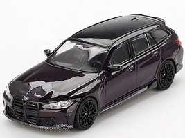 BMW M3 M Performance Touring Daytona Violet Metallic with Black Top Limited Edition 1/64 Diecast Model Car Mini GT MGT00896