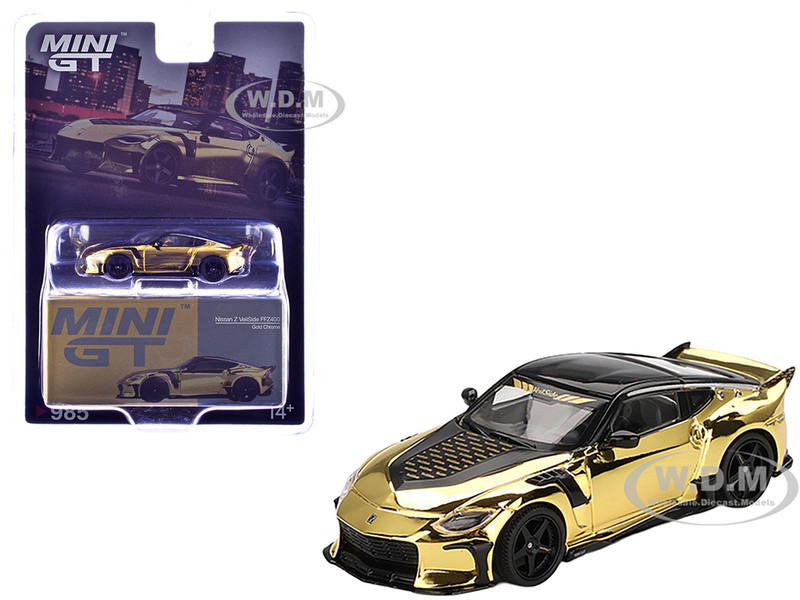 Nissan Z VeilSide FFZ400 Gold Chrome with Black Top Limited Edition 1/64 Diecast Model Car Mini GT MGT00985