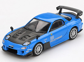 Mazda RX 7 RE Amemiya 20B NA 3ROTOR 7 RHD Right Hand Drive Ama san Go Blue with Carbon Hood Limited Edition 1/64 Diecast Model Car Mini GT MGT01046