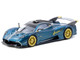 Pagani Huayra R Turquoise Carbon Fiber with Gold Wheels Global64 Series 1/64 Diecast Model Car Tarmac Works T64G-TL035-TCF