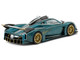 Pagani Huayra R Turquoise Carbon Fiber with Gold Wheels Global64 Series 1/64 Diecast Model Car Tarmac Works T64G-TL035-TCF