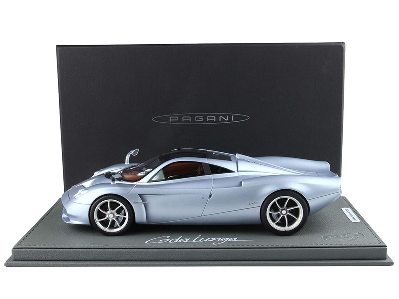 Pagani Huayra Codalunga Azzurro Sardegna Matt Blue Metallic with Black Top with DISPLAY CASE Limited Edition to 200 pieces Worldwide 1/18 Model Car BBR P18228A