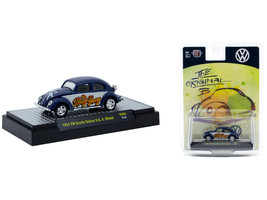 1953 Volkswagen Beetle Deluxe USA Model The Slug Bug Blue Metallic with White Sides Limited Edition to 5566 pieces Worldwide 1/64 Diecast Model Car by M2 Machines