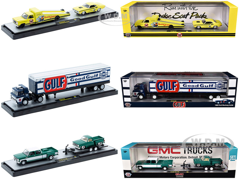 Auto Haulers Set of 3 Trucks Release 88 Limited Edition to 9600 pieces Worldwide 1/64 Diecast Model Cars M2 Machines 36000-88