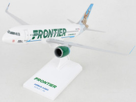 Airbus A320neo Commercial Aircraft Frontier Airlines Wilbur the Whitetail N301FR White with Tail Graphics Snap-Fit 1/150 Plastic Model Skymarks SKR907