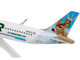 Airbus A320neo Commercial Aircraft Frontier Airlines Wilbur the Whitetail N301FR White with Tail Graphics Snap-Fit 1/150 Plastic Model Skymarks SKR907