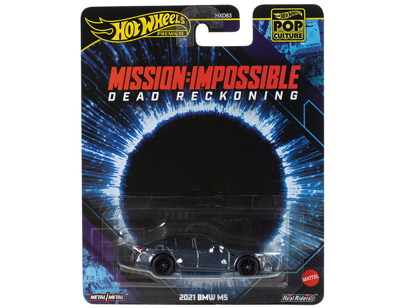 2021 BMW M5 Gray Metallic with Black Top Mission Impossible Dead Reckoning 2023 Movie Pop Culture Series Diecast Model Car Hot Wheels JBL58