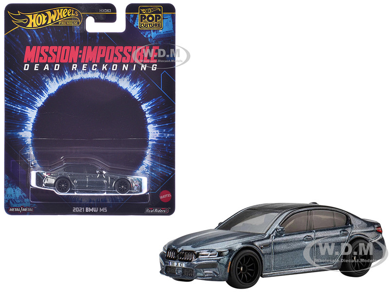 2021 BMW M5 Gray Metallic with Black Top Mission Impossible Dead Reckoning 2023 Movie Pop Culture Series Diecast Model Car Hot Wheels JBL58